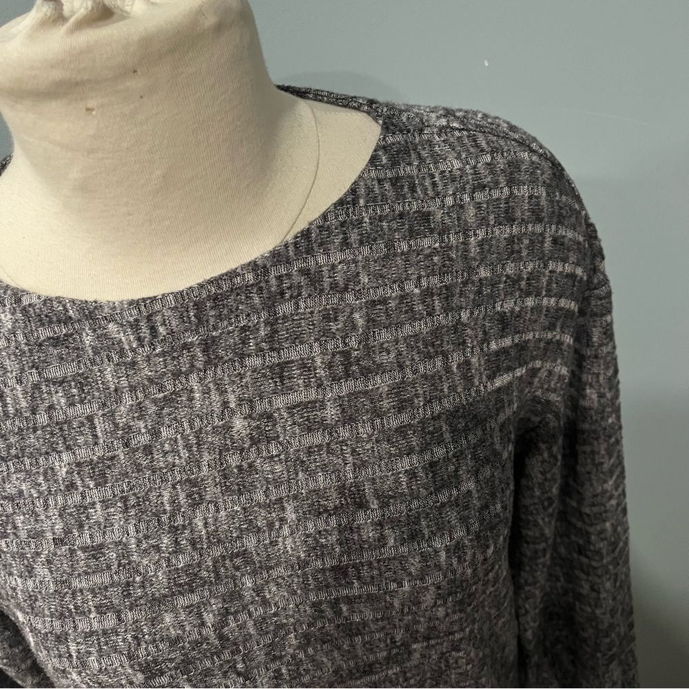 Motherhood Maternity Ribbed Knit Heather Grey Long Sleeve Balloon Sleeve Top Sm - Picture 4 of 8